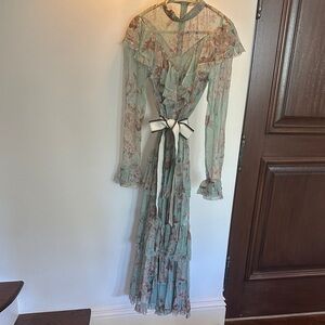 Zimmermann Pastel Floral Long Sleeve Dress